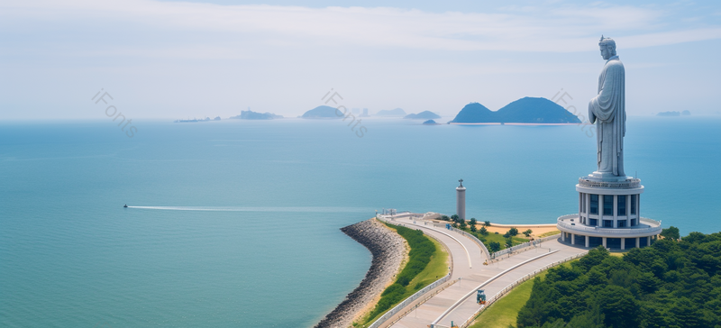 壮阔海上佛像观光景点风景景,高清,摄影图,摄影图片,图片大全,摄影图免费下载